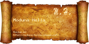 Moduna Hella névjegykártya